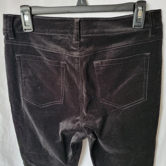 CAbi Black Velvet Velour High Waisted Stretchy Gala 4037 Skinny Jeans Size 8 - Picture 6 of 9